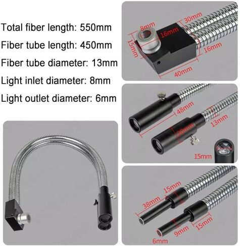 Fiber Optic Microscope Illuminator, 150W Halogen Cold Light Source, Dual Gooseneck Adjustable Aperture, Wavelength 570-900 NM, for Lab Research Scientific Experiments in Kuwait