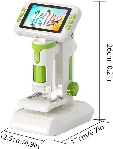 Kids Microscope 1600X Digital Microscope with 4 Inch 1080P Screen Handheld Educational Science Kit for Children in Kuwait