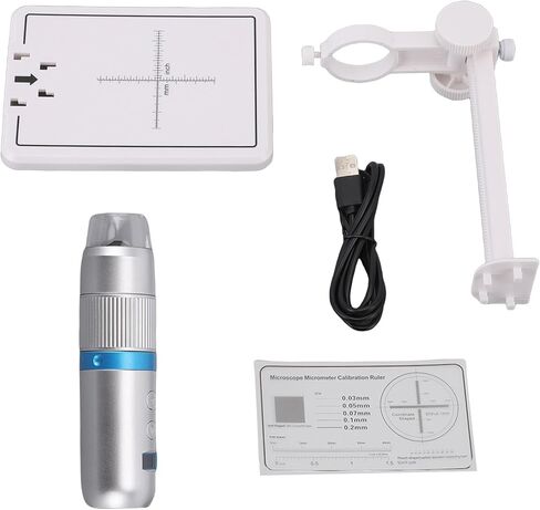 مجهر رقمي لاسلكي من Diydeg، 8 LED 1080P HD USB مجهر كاميرا واي فاي محمولة مع 8 مصابيح LED وحامل للهاتف اللوحي والكمبيوتر الشخصي in Kuwait