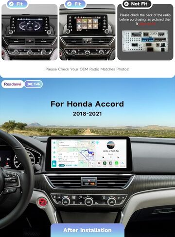 Roadanvi Android 14 12.3 بوصة ستيريو سيارة لهوندا أكورد 10th 2018-2021 Carplay Andorid Auto WiFi 4G LTE 2K QLED راديو السيارة GPS ملاحة بلوتوث 5.2 وحدة رئيسية 6G+128G 1920x720 شاشة تعمل باللمس in Kuwait