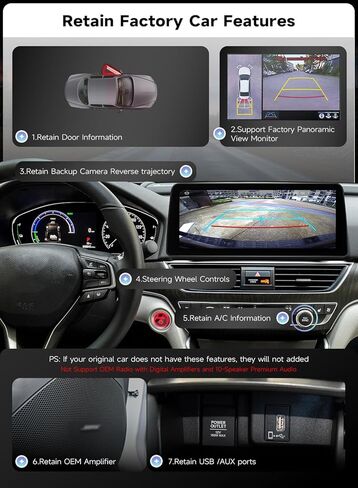Roadanvi Android 14 12.3 بوصة ستيريو سيارة لهوندا أكورد 10th 2018-2021 Carplay Andorid Auto WiFi 4G LTE 2K QLED راديو السيارة GPS ملاحة بلوتوث 5.2 وحدة رئيسية 6G+128G 1920x720 شاشة تعمل باللمس in Kuwait