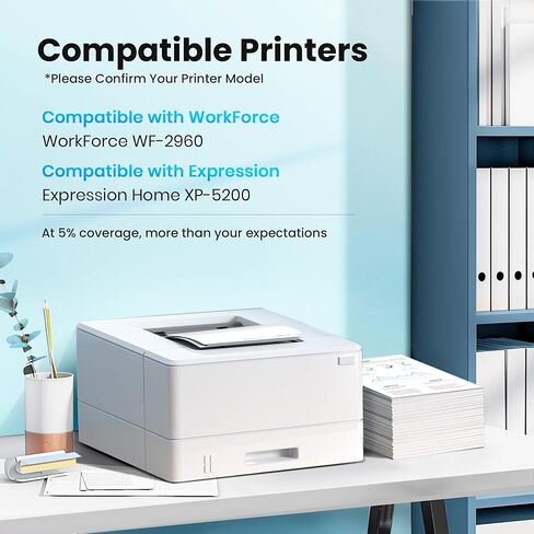 لخراطيش الحبر 222XL لطابعة Epson 5 عبوات مُعاد تصنيعها لخراطيش الحبر Epson 222XL حزمة كومبو لحبر Epson 222 Workforce WF-2960 Expression XP-5200 in Kuwait
