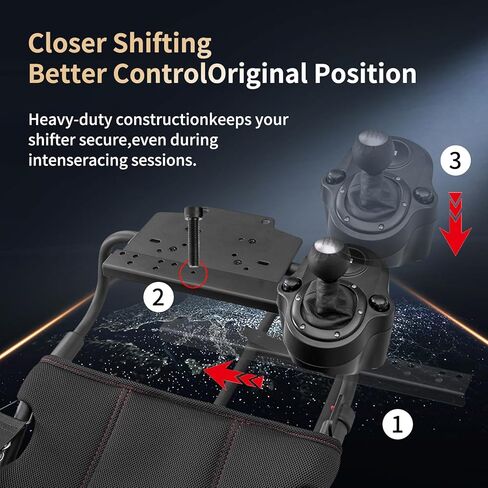 Shifter Mount Compatible with Playseat Challenge, Evolution, Evolution PRO & Revolution – Fits Logitech G25/G27/G29/G920 and Thrustmaster Shifters – Includes Mounting Screws – Easy Installation in Kuwait