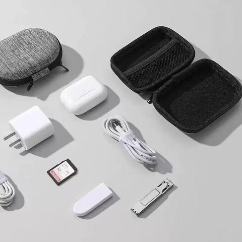 منظم إلكتروني مدمج للسفر، حقيبة حمل محمولة لمحرك USB والكابل وسماعات الأذن والملحقات التقنية صناديق تخزين الصور الأرشيفية in Kuwait