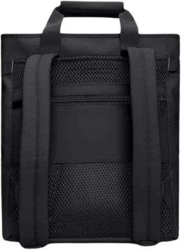 RAINS Unisex Black Backpack with Pockets, Black, Taglia unica in Saudi Arabia