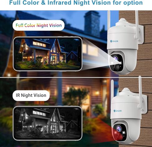 Unilook 2K Solar Wireless Security Camera Outdoor, 3MP Solar Security Cameras Wireless Outdoor Wi-Fi, 360° PTZ Solar Powered Wireless Camera, with Solar Panel & Smart AI & 2-Way Talk, Cloud/SD Storage in Kuwait