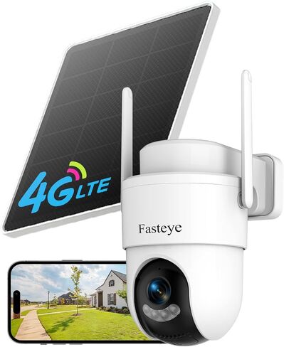 كاميرا أمان خلوية 4G LTE لاسلكية في الهواء الطلق، لا توجد كاميرات طاقة شمسية واي فاي، كاميرا تتبع مستشعر الحركة AOV لمنطقة واسعة، صوت ثنائي الاتجاه، رؤية ليلية كاملة الألوان، بطاقة Sim مدمجة، أسود in Kuwait