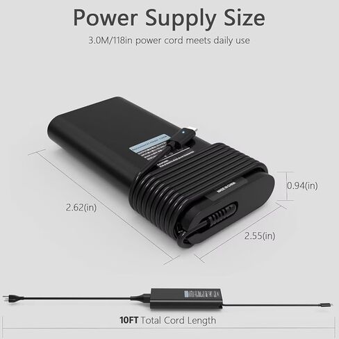 130W 100W USB C Fast Charger Compatible with Dell Pro Max 16/14 Premium, Pro Max 16/14, 16 Premium MC16255 MA14250 MA16250 MC16250 MC14250 MC14255 DA16250 Type-C Laptop Power Supply in Kuwait