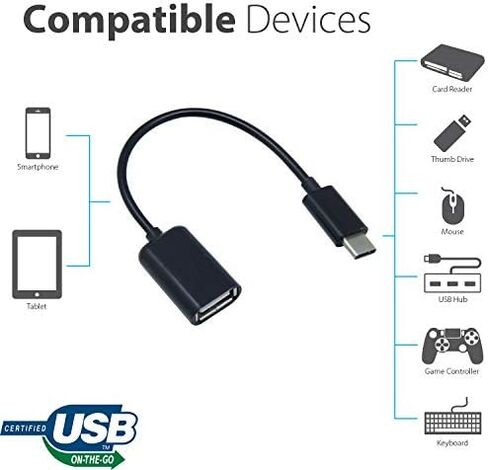 يعمل بمحول OTG USB-C 3.0 لجهاز OnePlus Nord N20 5G لوظائف سريعة ومعتمدة ومتعددة الاستخدام مثل لوحة المفاتيح ومحركات الإبهام والفئران وما إلى ذلك. (أسود) in Kuwait