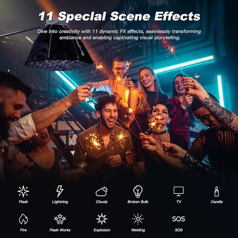 مصباح فيديو Godox ML100Bi 120 وات LED مع قبضة بطارية/حامل إضاءة ثنائي اللون 2800K-6500K 33200Lux@1m، إضاءة COB مستمرة للإخراج CRI 97+ TLCI 98+، التحكم في التطبيق، شحن USB-C، 11 تأثيرات FX in Kuwait