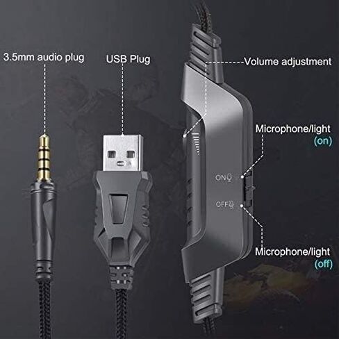 سماعة ألعاب ستيريو مع ضوء RGB LED للكمبيوتر الشخصي لجهاز PS4 Gamer Xbox One (اللون: أحمر) (RGB) in Kuwait