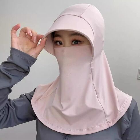 المرأة واسعة حافة قناع الوجه قبعة الشمس انفصال الرقبة الوجه رفرف ذيل حصان الأشعة فوق البنفسجية حماية قبعة بواقٍ للشمس حديقة الصيد التنزه in Kuwait
