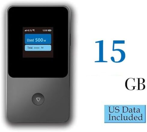 Portable WiFi Hotspot for Travel & Business, 4G LTE Mobile Hotspot WiFi USA &130+ Countries, No SIM Card Needed, 12h Life, Pocket WiFi【Free 15GB US Data for 30 Days】 in Kuwait