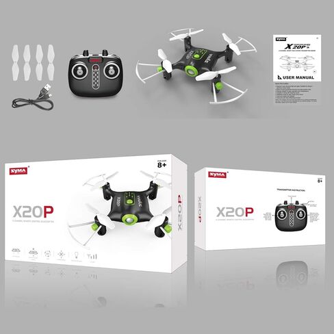 POCO DIVO Mini Pocket Drone X20P RC Quadcopter Altitude Hold Headless Micro Helicopter LED Remote Control Quad Copter, Black in Kuwait