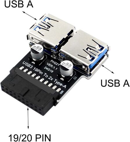 محول 20P إلى USB A، موصل USB3.0 أنثى مع لوحة دوائر متعددة الطبقات للوحة الأم USB3.0 19 20PIN إلى .0A لتحويل المنفذ in Kuwait