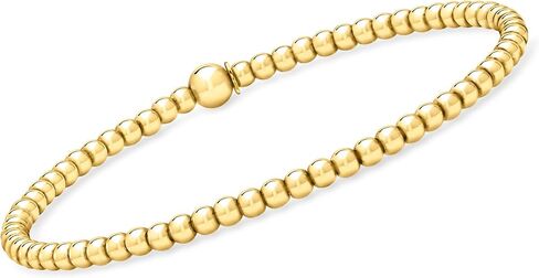 Pure Collection by Ross-Simons Italian 3mm 18kt Gold Vermeil Bead Stretch Bracelet in Saudi Arabia