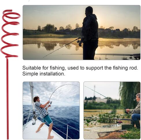 HANABASS 2Pcs Heavy Duty Spiral Fishing Rod Holder for Bank Fishing Insert Ground Rest Stand Durable Metal Support Stand for Various Scenarios Easy Setup and Portability in Kuwait