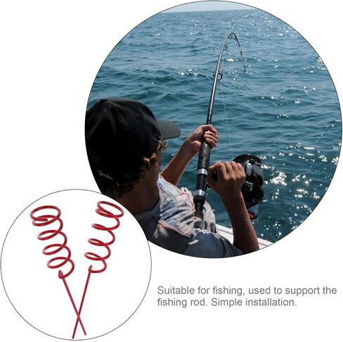 HANABASS 2Pcs Heavy Duty Spiral Fishing Rod Holder for Bank Fishing Insert Ground Rest Stand Durable Metal Support Stand for Various Scenarios Easy Setup and Portability in Kuwait
