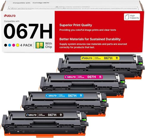 مجموعة خراطيش الحبر 067H 067 - بديلة لخراطيش الحبر Canon MF654Cdw - تعمل مع حبر الطابعة MF656Cdw MF654Cdw LBP632Cdw MF653Cdw | لحبر كانون 067 | خرطوشة 067H 4 عبوات in Kuwait