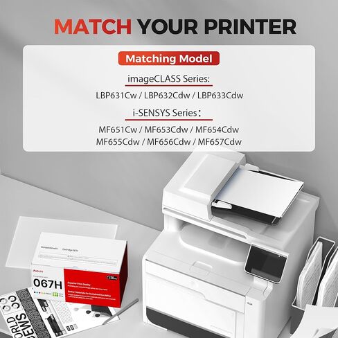 مجموعة خراطيش الحبر 067H 067 - بديلة لخراطيش الحبر Canon MF654Cdw - تعمل مع حبر الطابعة MF656Cdw MF654Cdw LBP632Cdw MF653Cdw | لحبر كانون 067 | خرطوشة 067H 4 عبوات in Kuwait