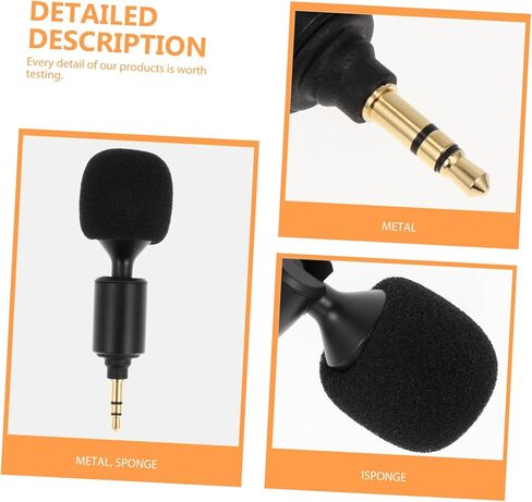 NUOBESTY Bendable Live Streaming Microphone with 3.5mm Jack Stereo Mic for Laptop and Mobile Phone Recording, Home Podcasting and Singing Mic Compatible with Tablets in Kuwait