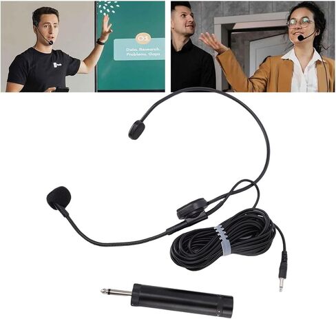 Headset Microphone, 3.5mm Jack HiFi Sound 360 Flexible Adjustable Boom with 1.2m Cable for Voice Amplifier Teacher Presenter Singing Speech in Kuwait