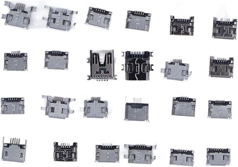 Aramox 240Pcs Micro USB Socket Stainless Steel Jack Connector Repair Adapter Set, HighSpeed Connection, Versatile Use for Computers and Keyboards in Kuwait