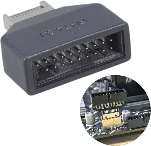 محول USB C للوحة الأم، اللوحة الأمامية USB3.2 TypeE إلى 20Pin عمودي C رأس عمودي in Kuwait