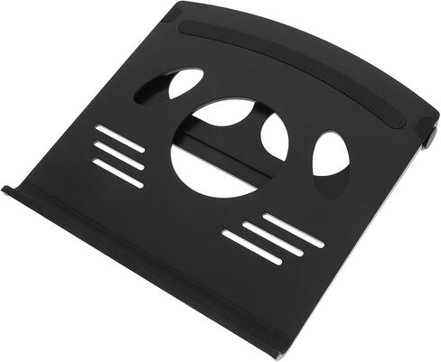 حامل كمبيوتر محمول محمول وحامل تبريد من jojofuny للاستخدام المكتبي، حامل كمبيوتر محمول من سبائك الألومنيوم الأسود قابل للطي مع تصميم جيد التهوية، مناسب للمنزل والسفر in Kuwait