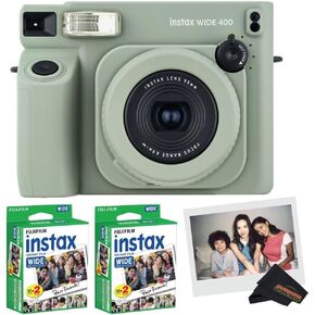 كاميرا Fujifilm INSTAX Wide 400 الفورية - أخضر داكن (كاميرا مع حزمة مزدوجة عريضة) in Kuwait