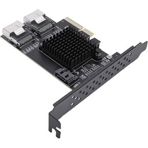بطاقة توسيع Zunate PCIe إلى Serial ATA، 4X PCI Express إلى 2 منفذ SFF 8087 ومحول 1 منفذ 3.0 لنقل بيانات خادم سطح المكتب 9 محركات أقراص NAS، بسرعة 6 جيجابت في الثانية in Kuwait
