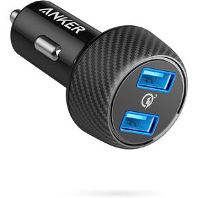 Car Charger, Anker Quick Charge 3.0 39W Dual USB Car Charger Adapter, PowerDrive Speed 2 for Galaxy S10/S9/S8/S7/S6/Plus, Note 9, PowerIQ for iPhone 11/XS/Max/XR/X/8/7, iPad Pro, LG, Nexus, and More in Kuwait