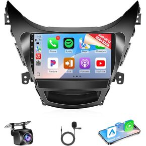 Naifay 8Core 4G+64G Android Car Radio for Hyundai Elantra 2011 2012 2013 ترقية الراديو، شاشة لمس IPS 9 بوصة لـ Elantra Carplay/Android Auto/Bluetooth/Wi-Fi/FM/GPS/SWC/Camera/MIC in Kuwait