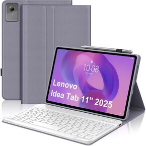 for Lenovo Idea Tab 11'' 2025 Case with Keyboard, Detachable Bluetooth Keyboard for Idea 11inch Tablet Cover with Pen Holder, Smart Keypad Folio for Lenovo Tab 2025 Release TB-336ZU/336FU, Lavender in Kuwait