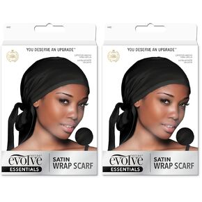 Evolve Satin Wrap Scarf, Black (Pack of 2) in Saudi Arabia