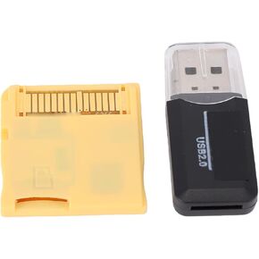 خرطوشة Fockety Dual Core Revolution، خرطوشة مع محول بطاقة لـ 2DS 3DS LL MD GB GBC FC PCE بطاقة ألعاب فيديو محملة مسبقًا للتوصيل والتشغيل (أصفر) in Kuwait