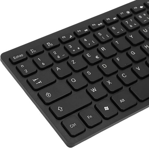 fosa French Keyboard, 2.4GHz Wireless Keyboard and Mouse Combo 78 Keys Slim Portable, with Ergonomic Tilted Angle and Anti Splashing Design in Kuwait
