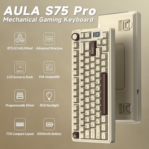 مجموعة لوحة مفاتيح وماوس لاسلكية من AULA، لوحة مفاتيح ميكانيكية S75 Pro SC900 Max ماوس لاسلكي in Kuwait