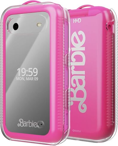جراب Nakedcellphone الشفاف لهاتف HMD Barbie (إصدار الولايات المتحدة الأمريكية فقط)، غطاء نحيف شفاف بقشرة صلبة (حماية الشاشة، قبضة مزخرفة) in Kuwait
