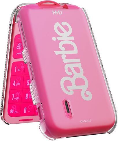 جراب Nakedcellphone الشفاف لهاتف HMD Barbie (إصدار الولايات المتحدة الأمريكية فقط)، غطاء نحيف شفاف بقشرة صلبة (حماية الشاشة، قبضة مزخرفة) in Kuwait