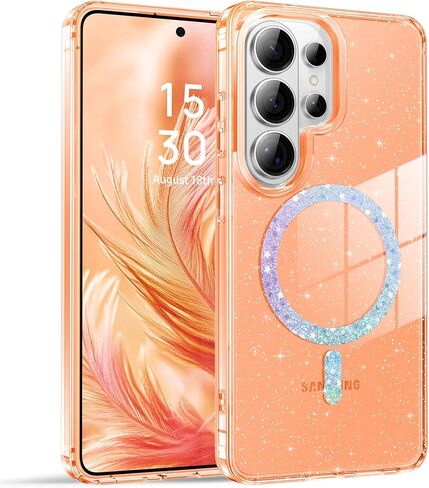 BENTOBEN Magnetic for Samsung Galaxy S26 Ultra Case 2026, Cute Clear Sparkly Glitter Anti-Yellowing Slim Bumper Compatible with Magsafe Shockproof Protective Transparent Phone Cover 6.9", Clear in Kuwait