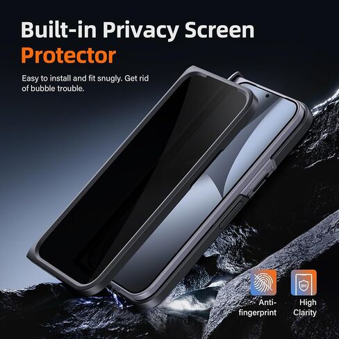 TONGATE Magnetic for Pixel 10 Pro Fold Case with Privacy Screen Protector, [Compatible with MagSafe] [Built in Kickstand & Hinge Cover] Rugged Phone Case for Google Pixel 10 Pro Fold 2025 8", Black in Kuwait