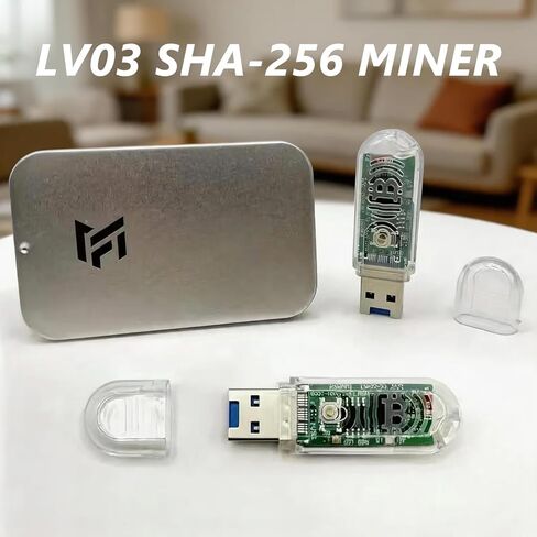 Bitcoins Miner LV03, Portable USB Bitcoin Miner, 250KH/S Solo ASIC, 1W Low Power, 2.4G WiFi, Mini Display, Beginner Crypto Mining Tool in Kuwait