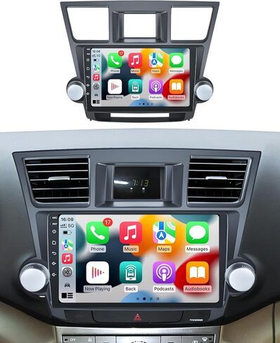 [8Core+32GB] ستيريو راديو السيارة لسيارة Toyota Highlander 2008-2012: Android 13 10 بوصة 1280 * 800 وحدة رأس تعمل باللمس - 5GWiFi Wireless Carplay Android Auto GPS Bluetooth 5.0 FM DSP RDS كاميرا احتياطية SWC in Kuwait