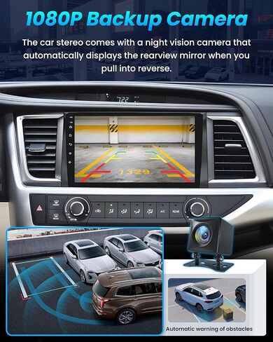 [8Core+32GB] ستيريو راديو السيارة لسيارة Toyota Highlander 2008-2012: Android 13 10 بوصة 1280 * 800 وحدة رأس تعمل باللمس - 5GWiFi Wireless Carplay Android Auto GPS Bluetooth 5.0 FM DSP RDS كاميرا احتياطية SWC in Kuwait