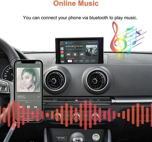 Carplay اللاسلكي لأودي A3 S3 A5 A4L Q2L Q5L Q7 2013-2018 مع نظام MIB MIB2 Carplay Android Auto التحديثية عدة فك التشفير جولة LVDS دعم بلوتوث، ميرورلينك، سيري، الملاحة، الكاميرا in Kuwait