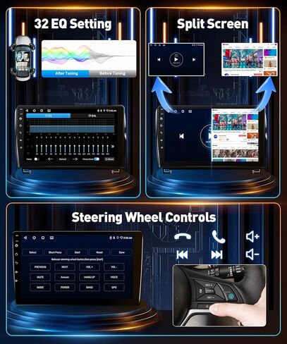 راديو سيارة Leadfan Android لـ (إصدار JBL) Toyota Tundra 2007-2013 Toyota Sequoia 2008-2018، شاشة ستيريو IPS مقاس 10.1 بوصة، Carplay Android Auto Bluetooth GPS WiFi FM in Kuwait