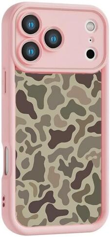 حافظة هاتف بنمط Duck Camo - ممتص للصدمات من مادة TPU ذات ملمس غير لامع، غطاء واقٍ مقاوم للسقوط مع حماية الكاميرا لهاتف iPhone 17-11 (بني، iPhone 17 Pro Max) in Kuwait