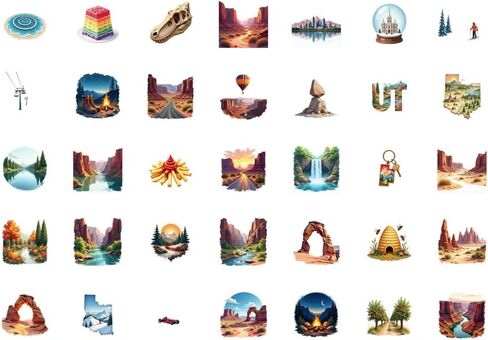 70pcs Nature Landscape Travel Adventure Landscape Decals Travel Stickers Detailed Stationery Stickers For Notebook Luggage Mobile Phone Cup Suitcase Fridge Phone Luggage Laptop Guitar Car Sticker Toys in Kuwait