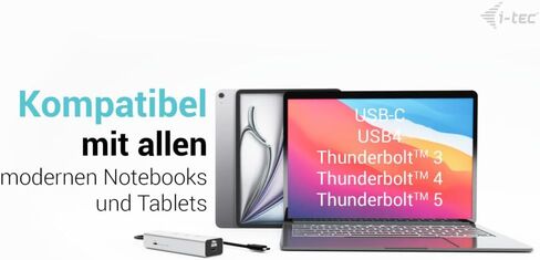 i-tec USB-C شحن محور معدني 5 منافذ مع USB-C فيديو 8K وتوصيل الطاقة 85 واط in Kuwait